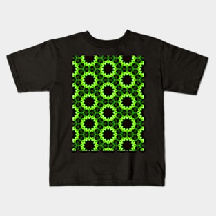 Electric Green Floral Network Kids T-Shirt